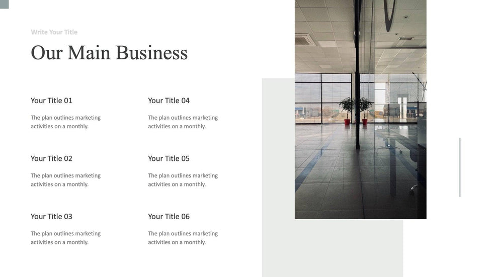 About-Our-Company-Slides Slides Our Main Business Opal Blue White Slide Template S04242301 powerpoint-template keynote-template google-slides-template infographic-template