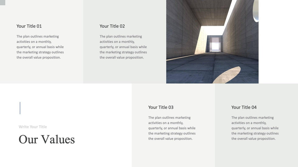 Customer Value Propositions-Slides Slides Our Values Opal Blue White Slide Template S04242302 powerpoint-template keynote-template google-slides-template infographic-template
