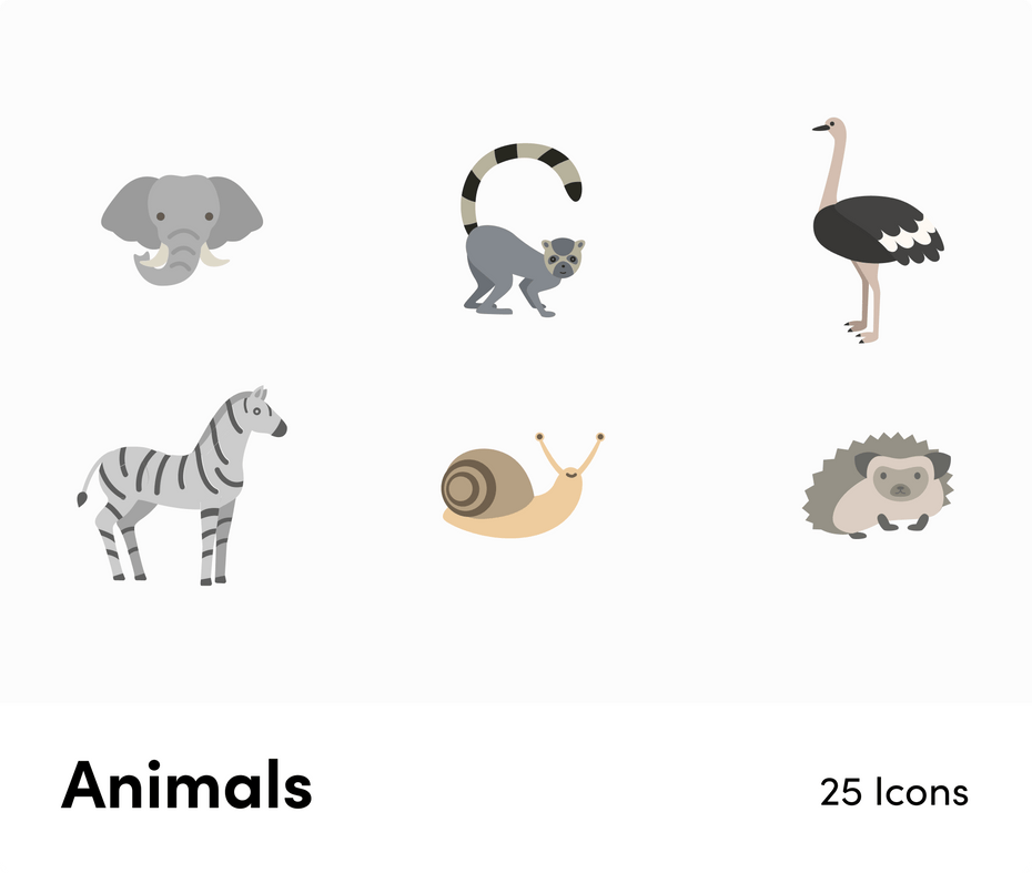 Animals-Flat -Vector-Icons Icons Animals Flat Vector Icons S12132102 powerpoint-template keynote-template google-slides-template infographic-template