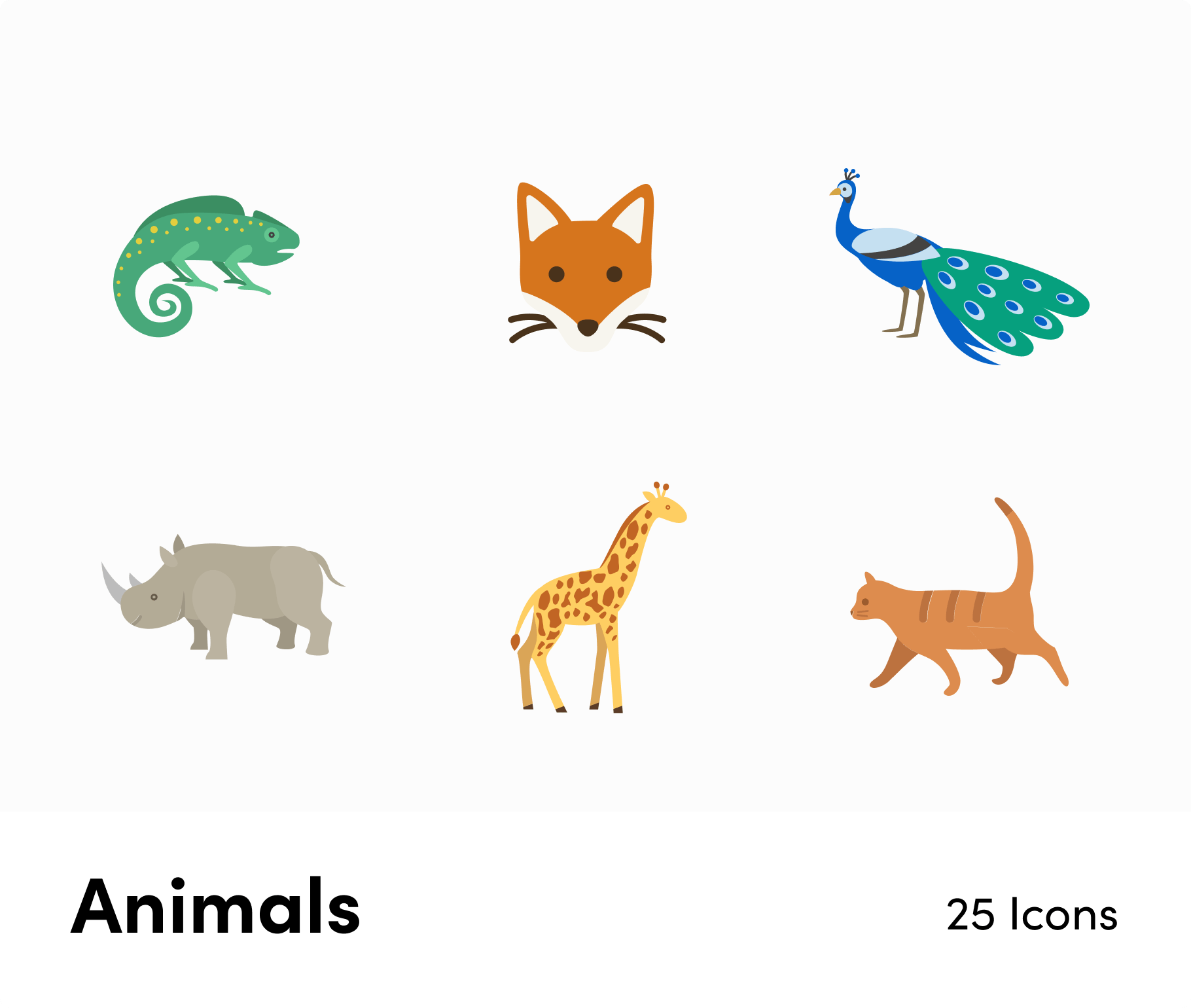 Animals-Flat -Vector-Icons Icons Animals Flat Vector Icons S12132103 powerpoint-template keynote-template google-slides-template infographic-template