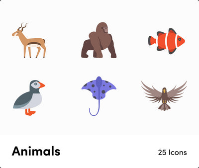 Animals-Flat -Vector-Icons Icons Animals Flat Vector Icons S12132104 powerpoint-template keynote-template google-slides-template infographic-template
