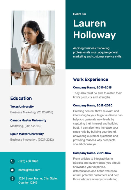 Annual-Report-Documents Documents Aquamarine Modern Resume Template powerpoint-template keynote-template google-slides-template infographic-template