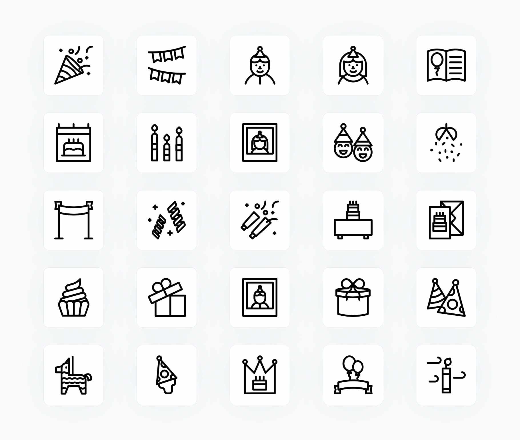 Birthday-Outline-Vector-Icons Icons Birthday Outline Vector Icons S12172102 powerpoint-template keynote-template google-slides-template infographic-template