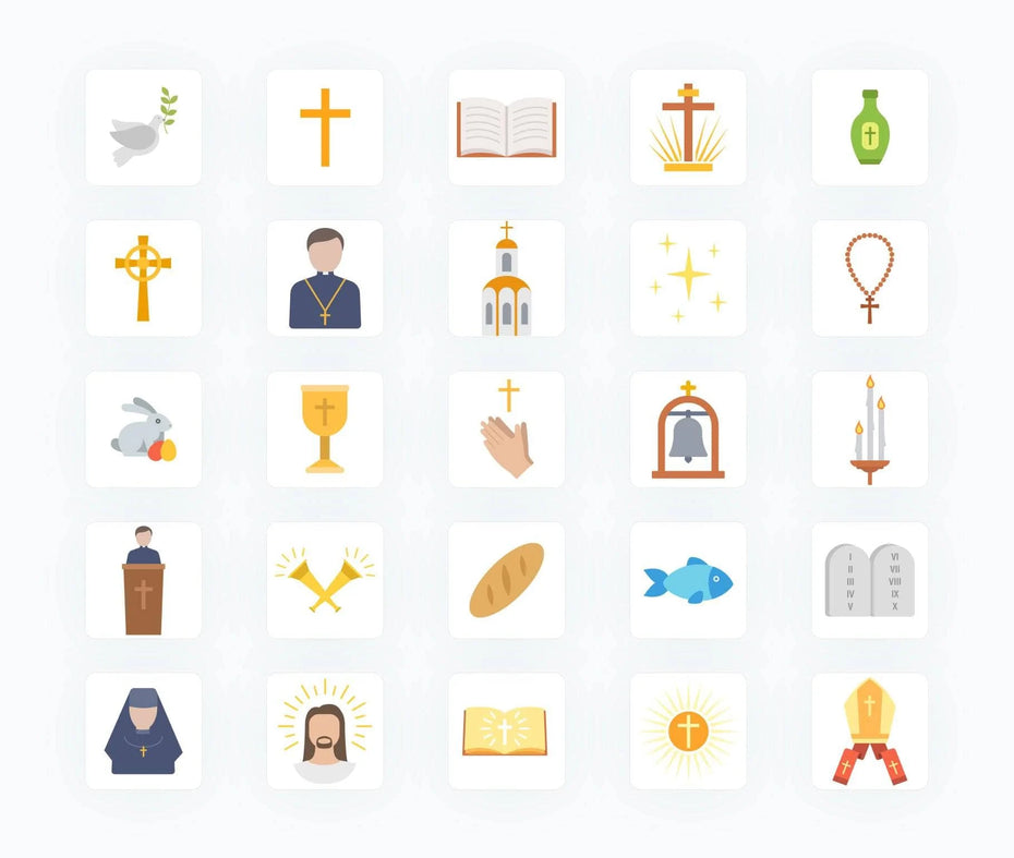 Christian-Flat-Vector-Icons Icons Christian Flat Vector Icons S02142203 powerpoint-template keynote-template google-slides-template infographic-template