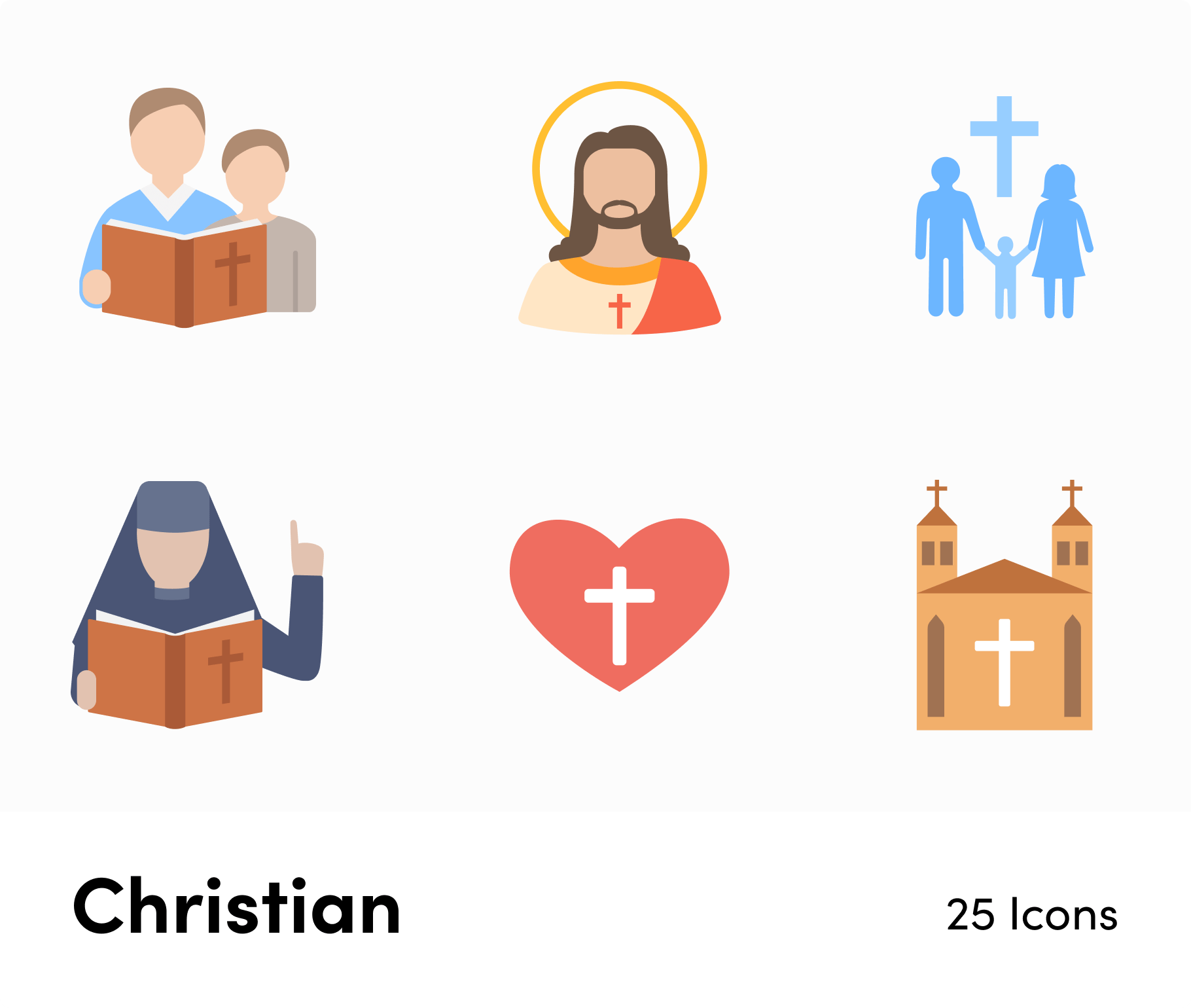 Christian-Flat-Vector-Icons Icons Christian Flat Vector Icons S02142204 powerpoint-template keynote-template google-slides-template infographic-template
