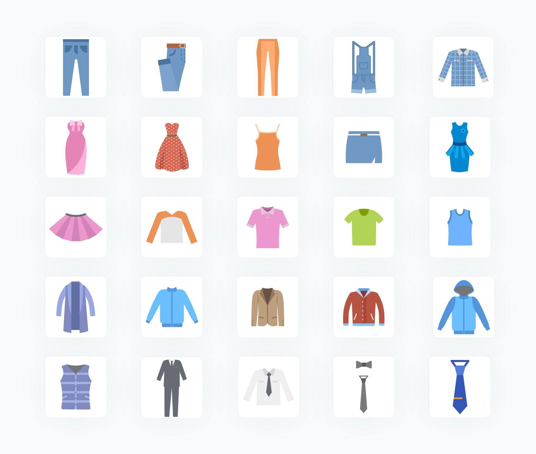 Clothe-Items-Flat-Vector-Icons Icons Clothe Items Flat Vector Icons S02142203 powerpoint-template keynote-template google-slides-template infographic-template