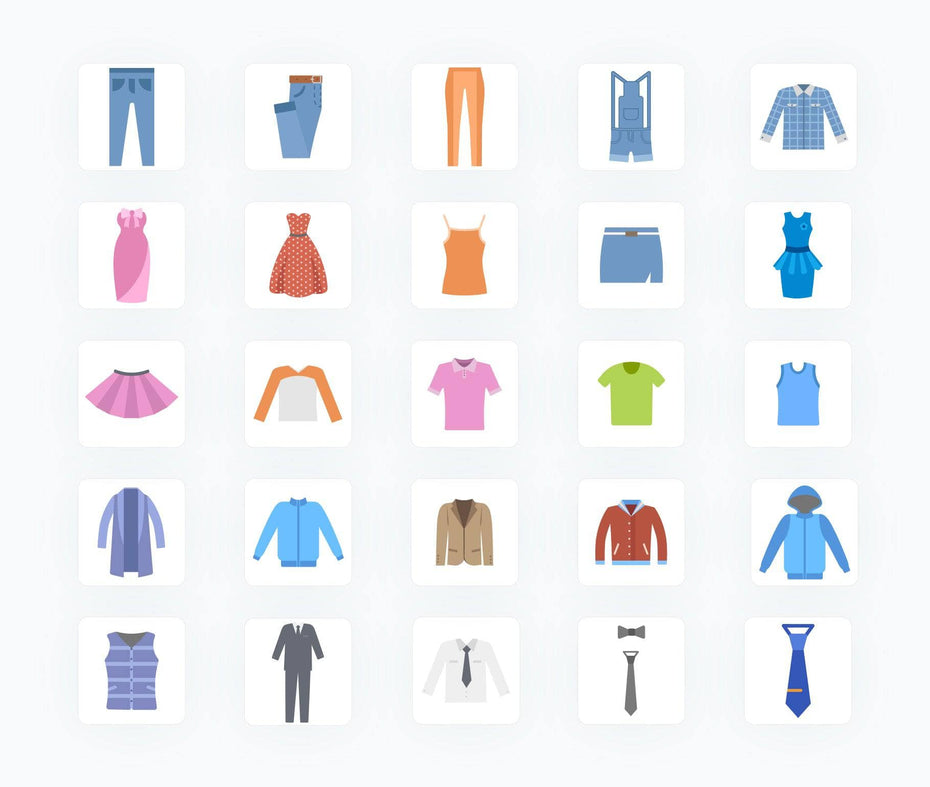 Clothe-Items-Flat-Vector-Icons Icons Clothe Items Flat Vector Icons S02142203 powerpoint-template keynote-template google-slides-template infographic-template