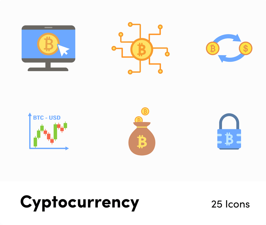 Cyptocurrency Flat Vector Icons S11262101-Icons-Cyptocurrency-Flat-Vector-Icons-Powerpoint-Keynote-Google-Slides-Adobe-Illustrator-Infografolio