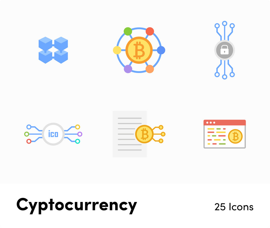 Cyptocurrency Flat Vector Icons S11262103-Icons-Cyptocurrency-Flat-Vector-Icons-Powerpoint-Keynote-Google-Slides-Adobe-Illustrator-Infografolio