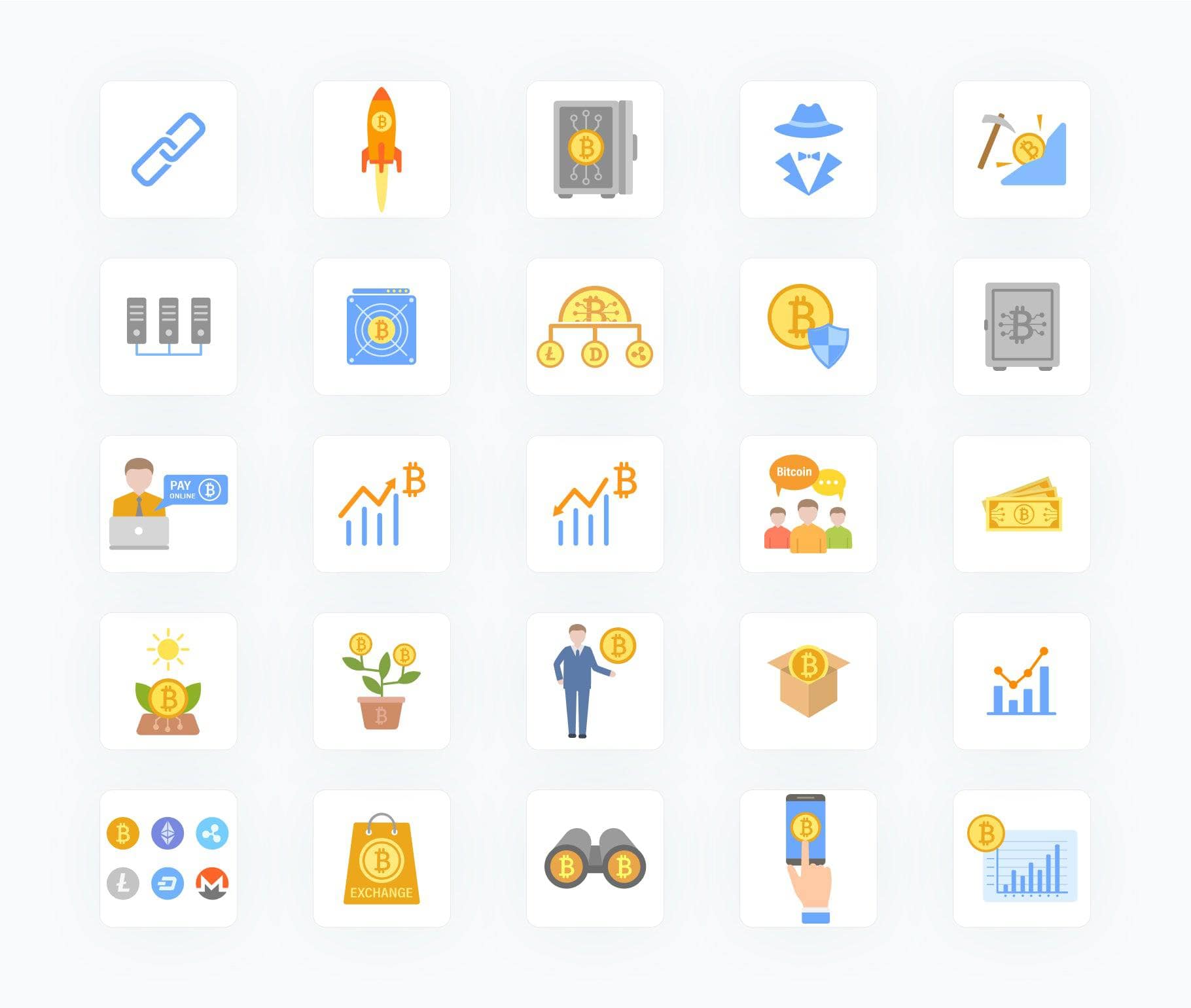 Cyptocurrency-Flat-Vector-Icons Icons Cyptocurrency Flat Vector Icons S11262104 powerpoint-template keynote-template google-slides-template infographic-template