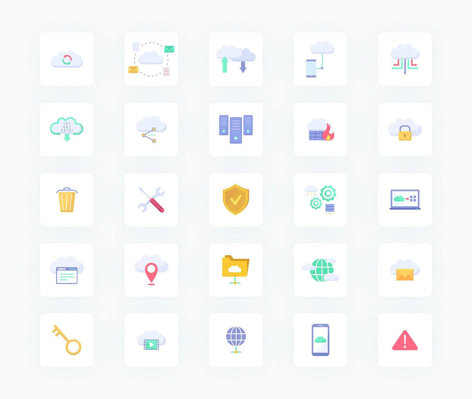 Digital-Marketing-Flat-Vector-Icons Icons Cloud Flat Vector Icons S04142202 powerpoint-template keynote-template google-slides-template infographic-template