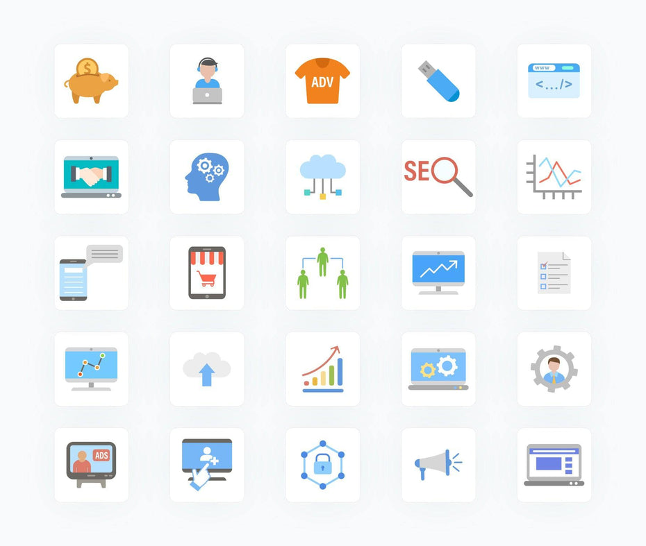 Digital-Marketing-Flat-Vector-Icons Icons Digital Marketing Flat Vector Icons S11262101 powerpoint-template keynote-template google-slides-template infographic-template