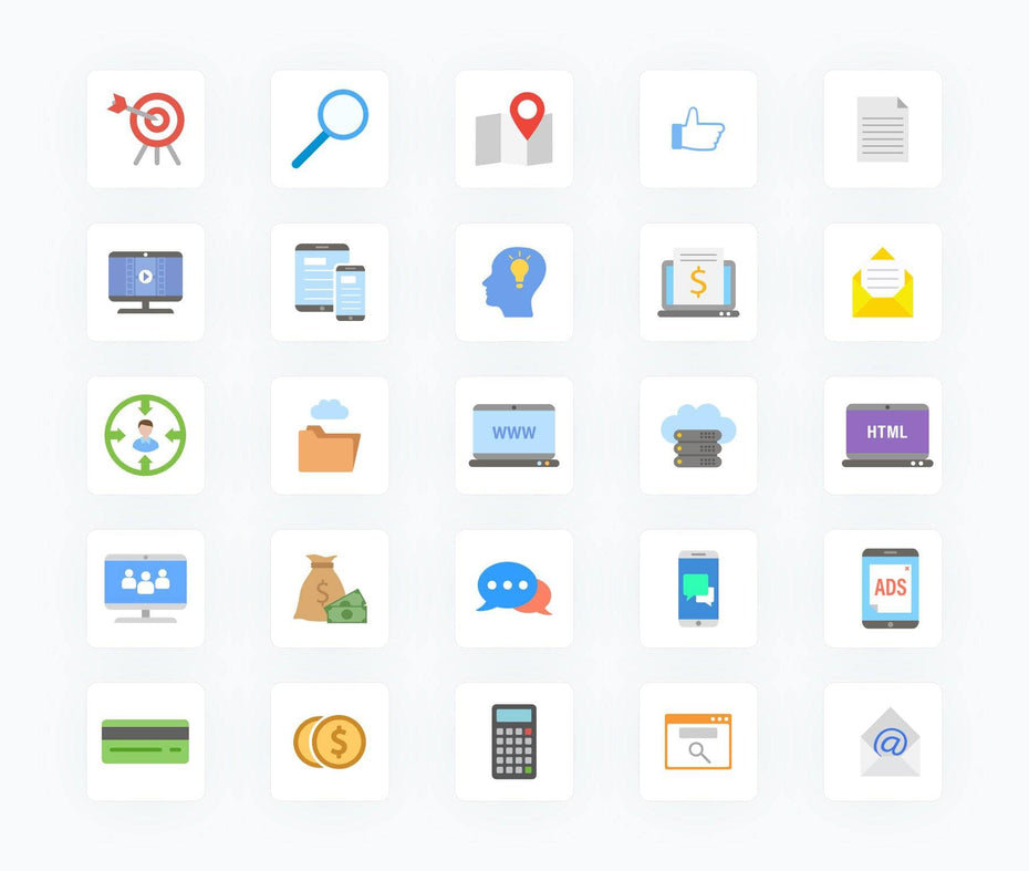 Digital-Marketing-Flat-Vector-Icons Icons Digital Marketing Flat Vector Icons S11262102 powerpoint-template keynote-template google-slides-template infographic-template