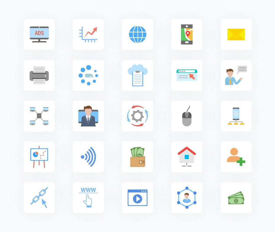 Digital-Marketing-Flat-Vector-Icons Icons Digital Marketing Flat Vector Icons S11262103 powerpoint-template keynote-template google-slides-template infographic-template