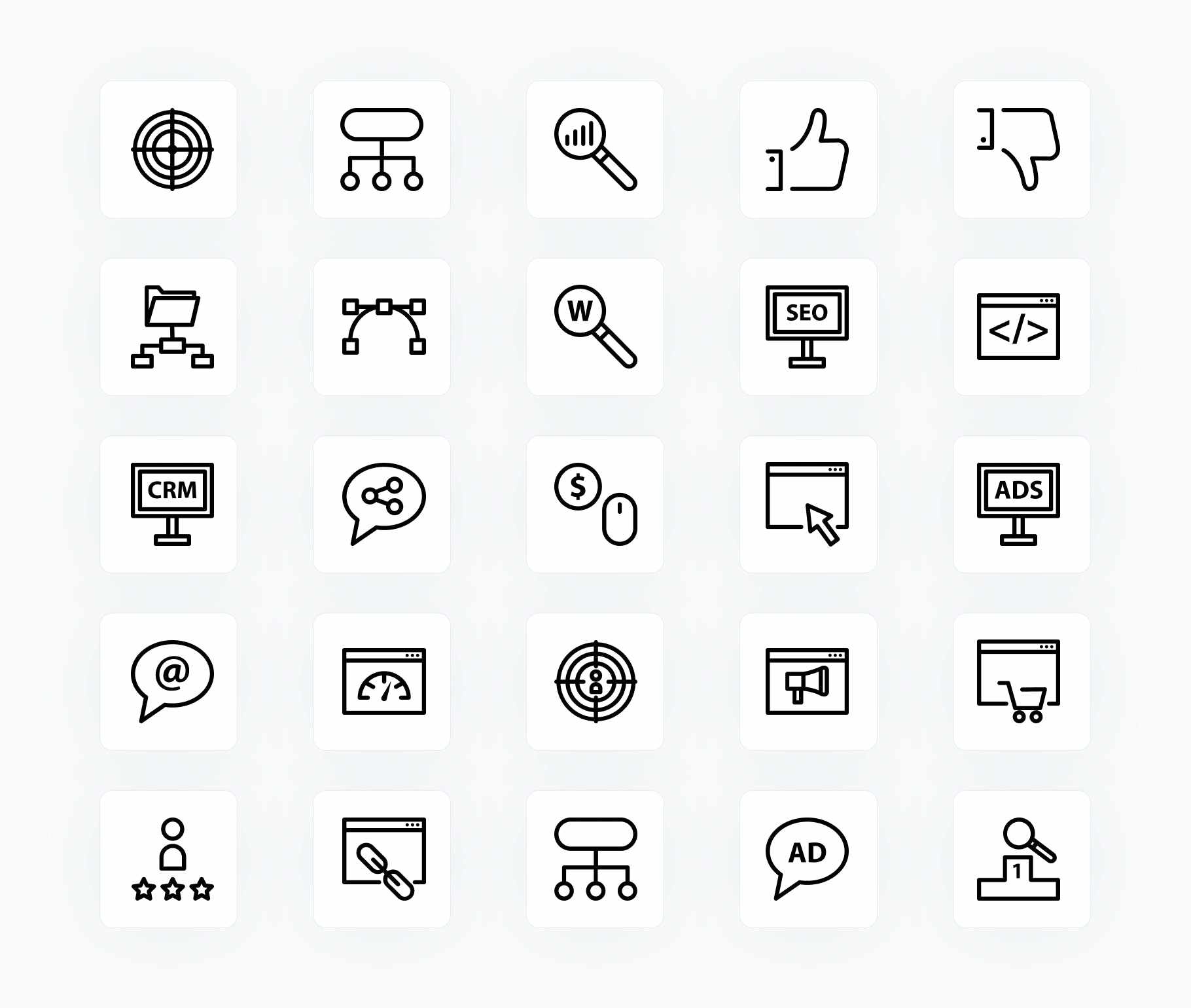 Digital Marketing-Outline-Vector-Icons Icons Digital Marketing Outline Vector Icons S12172101 powerpoint-template keynote-template google-slides-template infographic-template