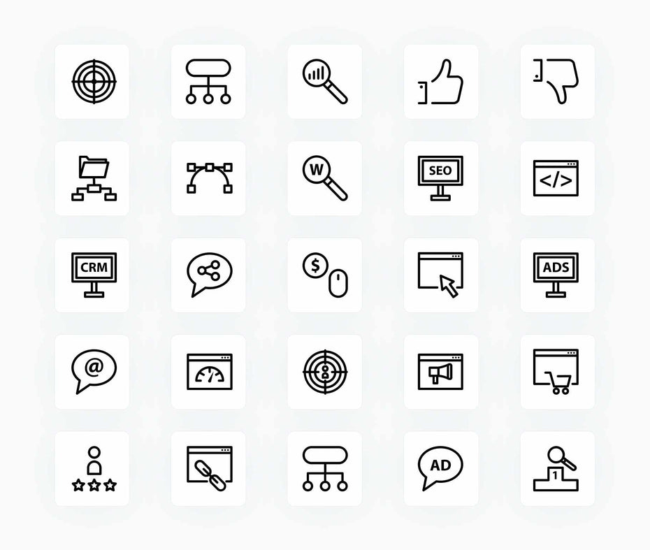 Digital Marketing-Outline-Vector-Icons Icons Digital Marketing Outline Vector Icons S12172101 powerpoint-template keynote-template google-slides-template infographic-template