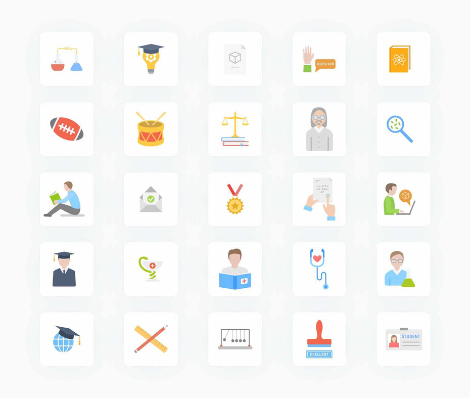Education-Flat-Vector-Icons Icons Education Flat Vector Icons S01142204 powerpoint-template keynote-template google-slides-template infographic-template
