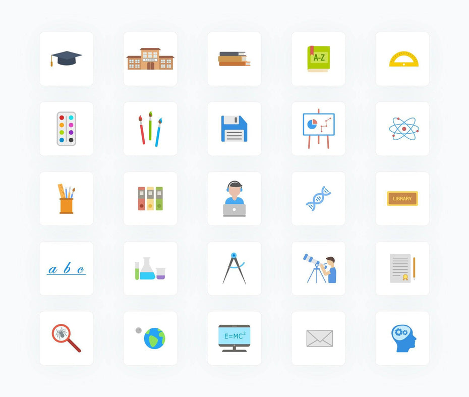 Education-Flat-Vector-Icons Icons Education Flat Vector Icons S11292103 powerpoint-template keynote-template google-slides-template infographic-template