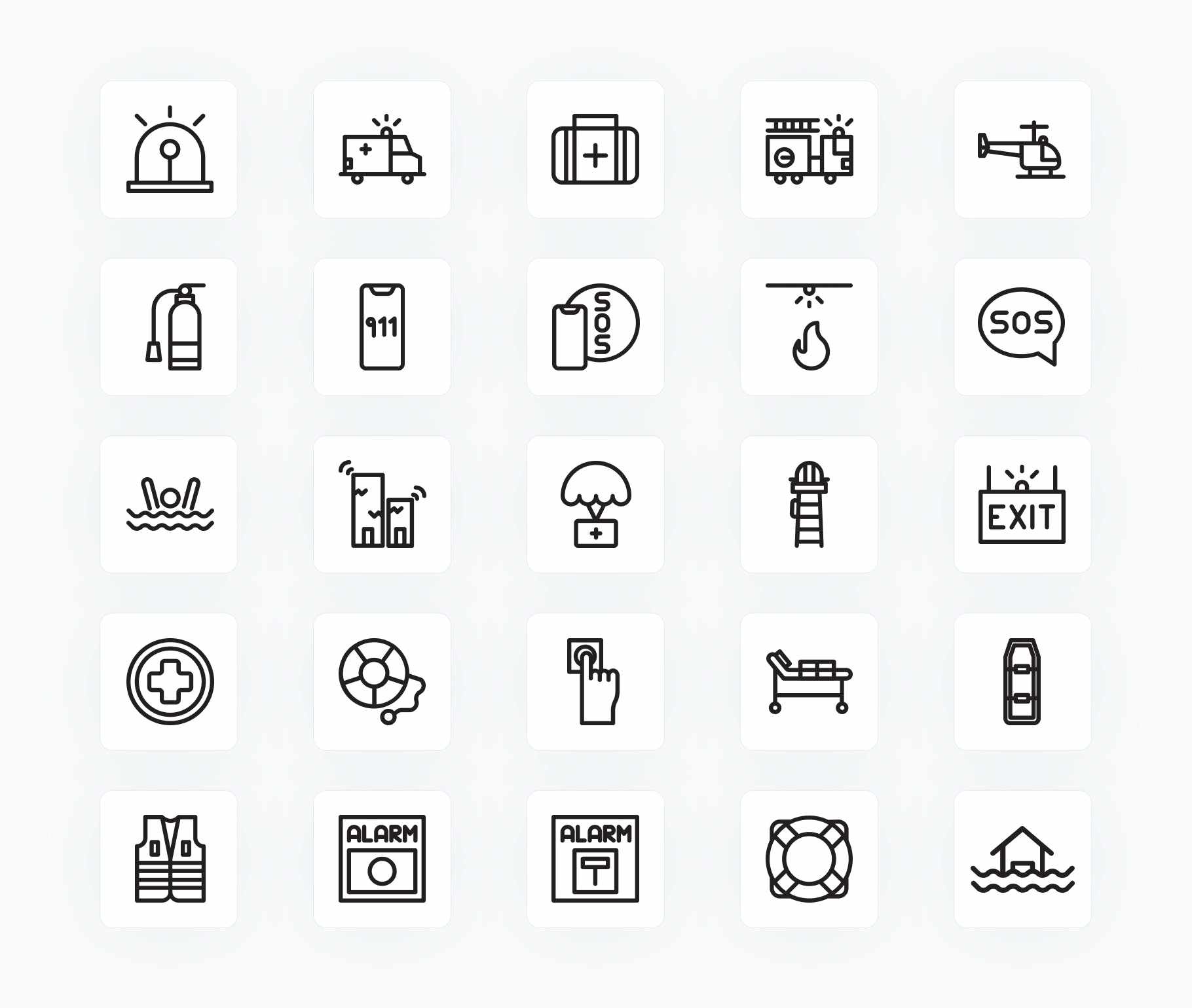Emergency-Outline-Vector-Icons Icons Emergency Outline Vector Icons S12212101 powerpoint-template keynote-template google-slides-template infographic-template
