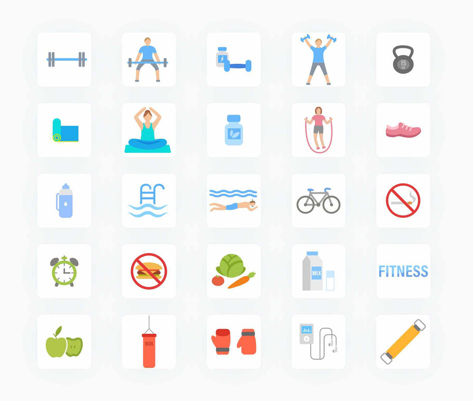 Fitness Flat Vector Icons S12082101-Icons-Fitness-Flat-Vector-Icons-Powerpoint-Keynote-Google-Slides-Adobe-Illustrator-Infografolio