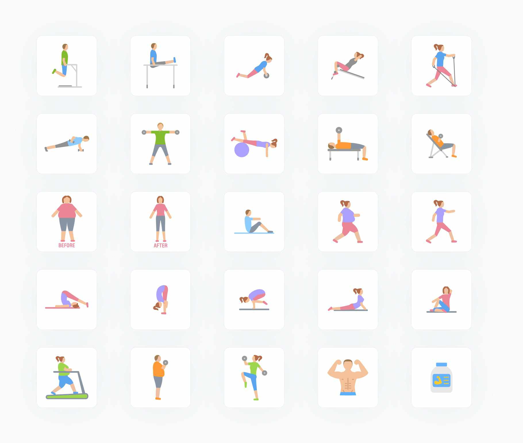 Fitness Flat Vector Icons S12082104-Icons-Fitness-Flat-Vector-Icons-Powerpoint-Keynote-Google-Slides-Adobe-Illustrator-Infografolio