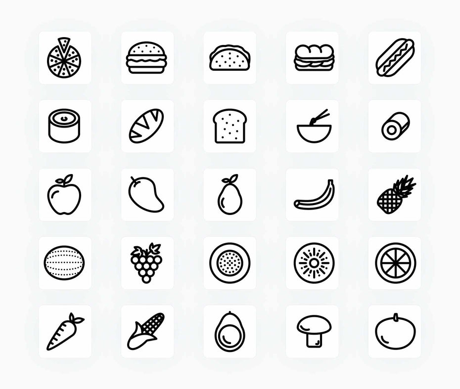 Food-Outline-Vector-Icons Icons Food Outline Vector Icons S12162101 powerpoint-template keynote-template google-slides-template infographic-template