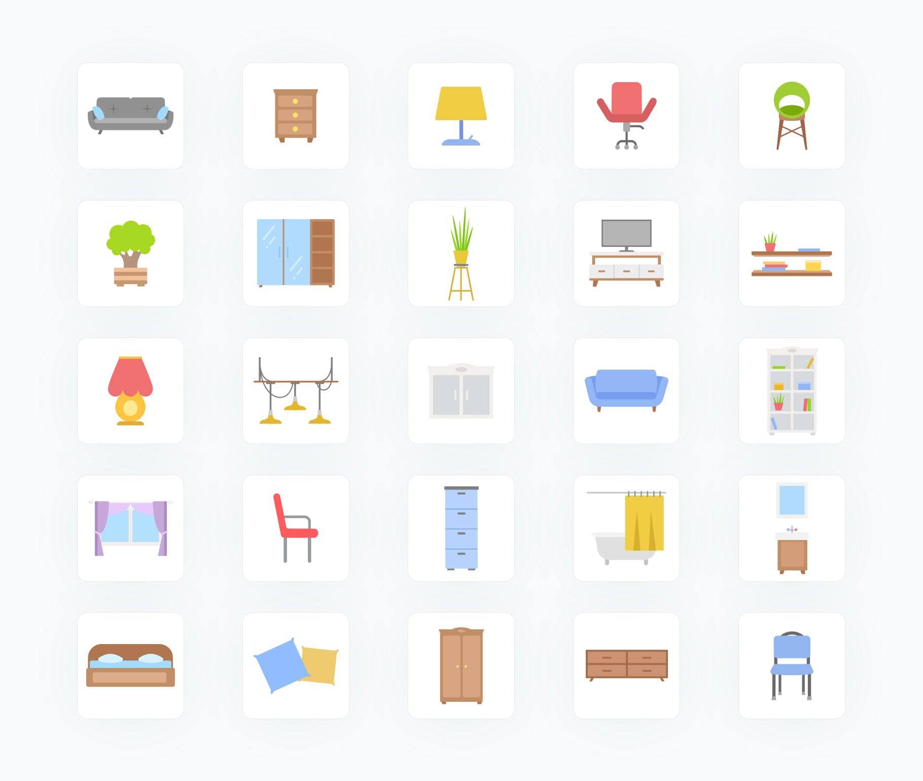 Furniture-Flat-Vector-Icons Icons Furniture Flat Vector Icons S01192201 powerpoint-template keynote-template google-slides-template infographic-template
