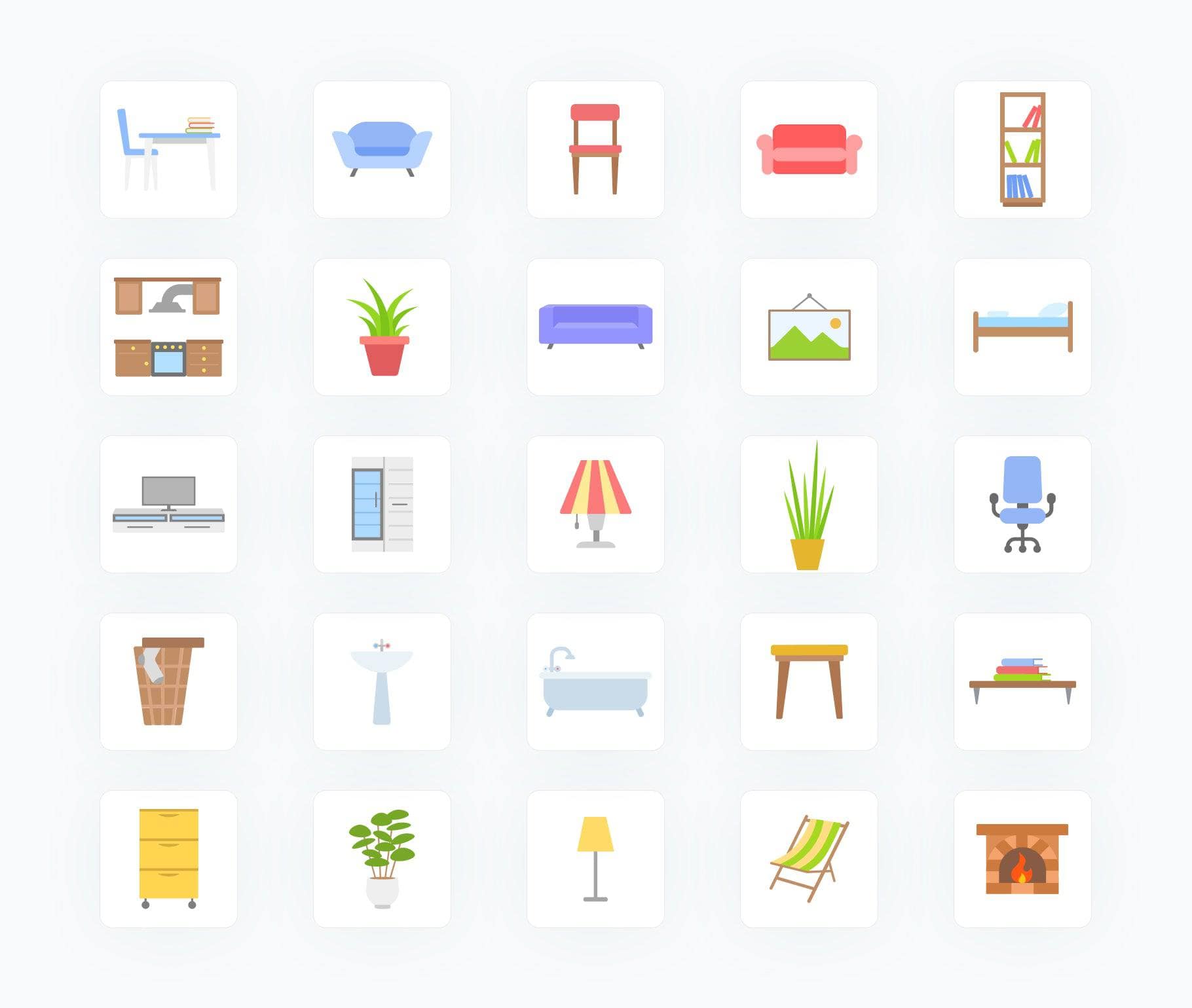 Furniture-Flat-Vector-Icons Icons Furniture Flat Vector Icons S01192204 powerpoint-template keynote-template google-slides-template infographic-template