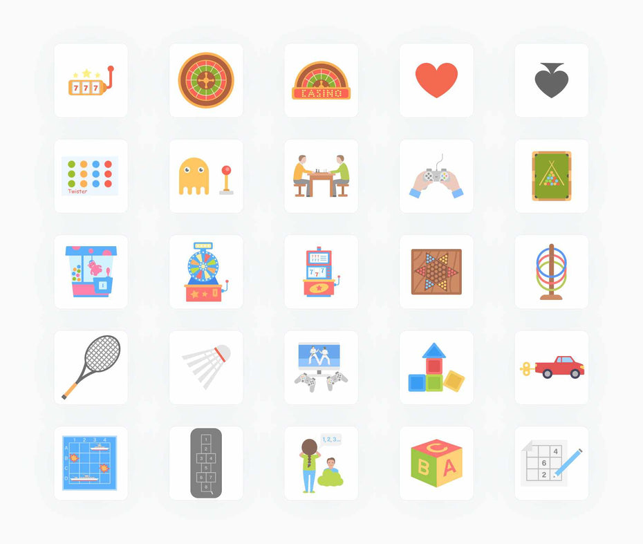 Games-Flat-Vector-Icons Icons Games Flat Vector Icons S01192201 powerpoint-template keynote-template google-slides-template infographic-template