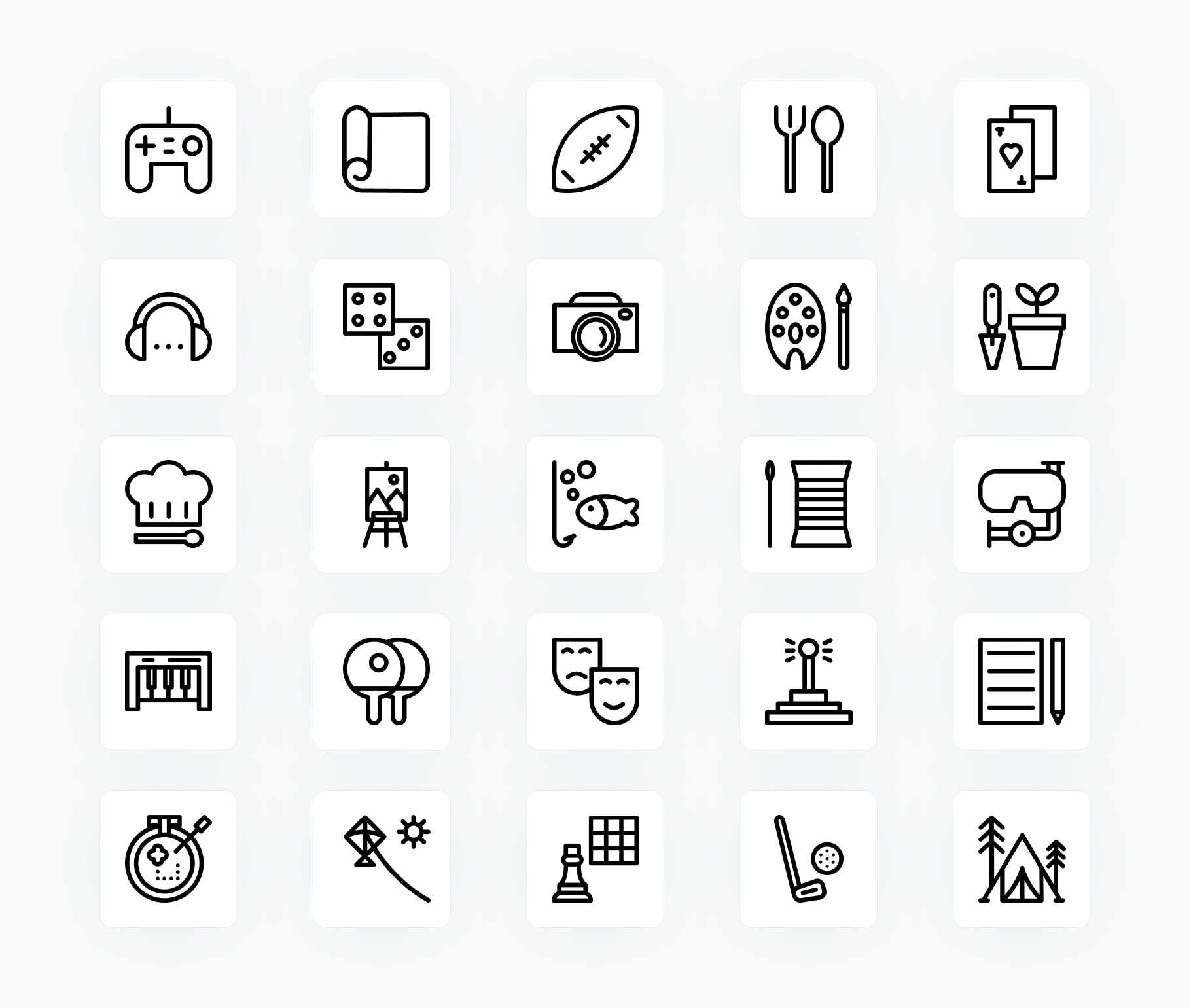 Hobbies-Outline-Vector-Icons Icons Hobbies Outline Vector Icons S12212101 powerpoint-template keynote-template google-slides-template infographic-template