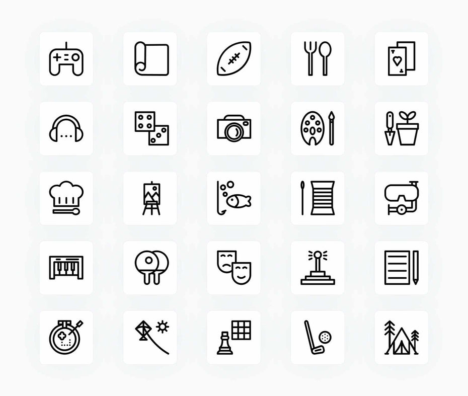 Hobbies-Outline-Vector-Icons Icons Hobbies Outline Vector Icons S12212101 powerpoint-template keynote-template google-slides-template infographic-template