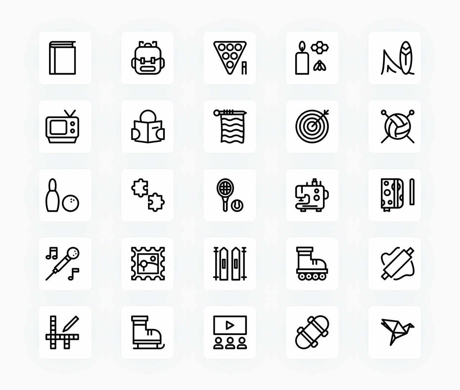 Hobbies-Outline-Vector-Icons Icons Hobbies Outline Vector Icons S12212102 powerpoint-template keynote-template google-slides-template infographic-template