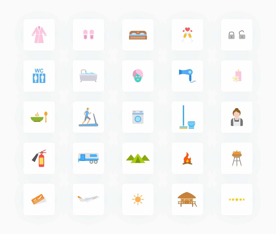 Hotels Flat Vector Icons S12082102-Icons-Hotels-Flat-Vector-Icons-Powerpoint-Keynote-Google-Slides-Adobe-Illustrator-Infografolio
