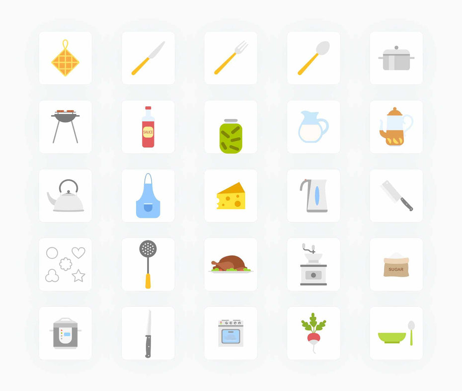 Kitchen-Flat-Vector-Icons Icons Kitchen Flat Vector Icons S01192202 powerpoint-template keynote-template google-slides-template infographic-template