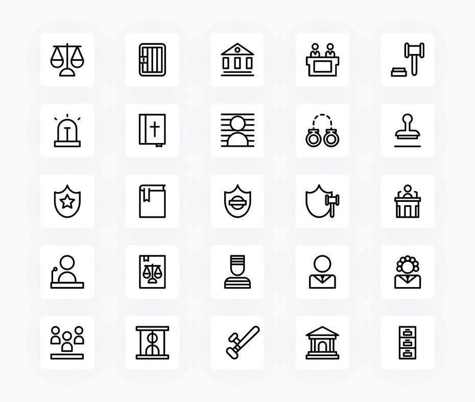 Law and Justice-Outline-Vector-Icons Icons Law and Justice Outline Vector Icons S12212101 powerpoint-template keynote-template google-slides-template infographic-template