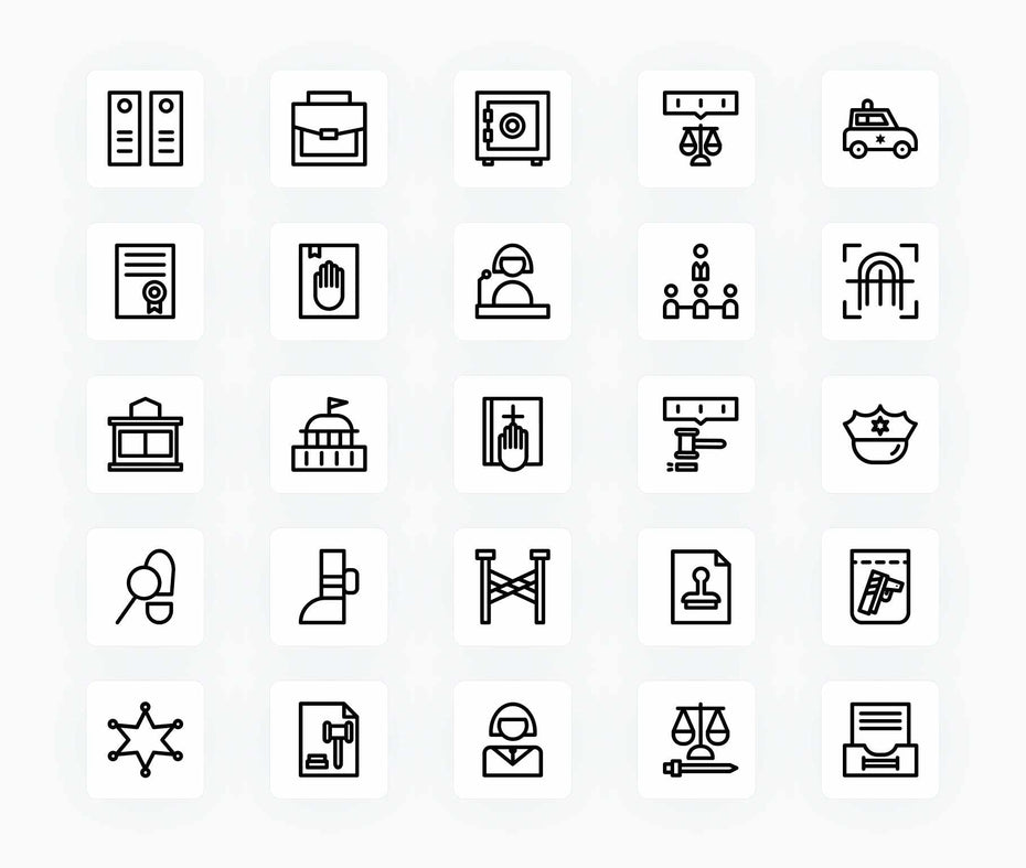 Law and Justice-Outline-Vector-Icons Icons Law and Justice Outline Vector Icons S12212102 powerpoint-template keynote-template google-slides-template infographic-template
