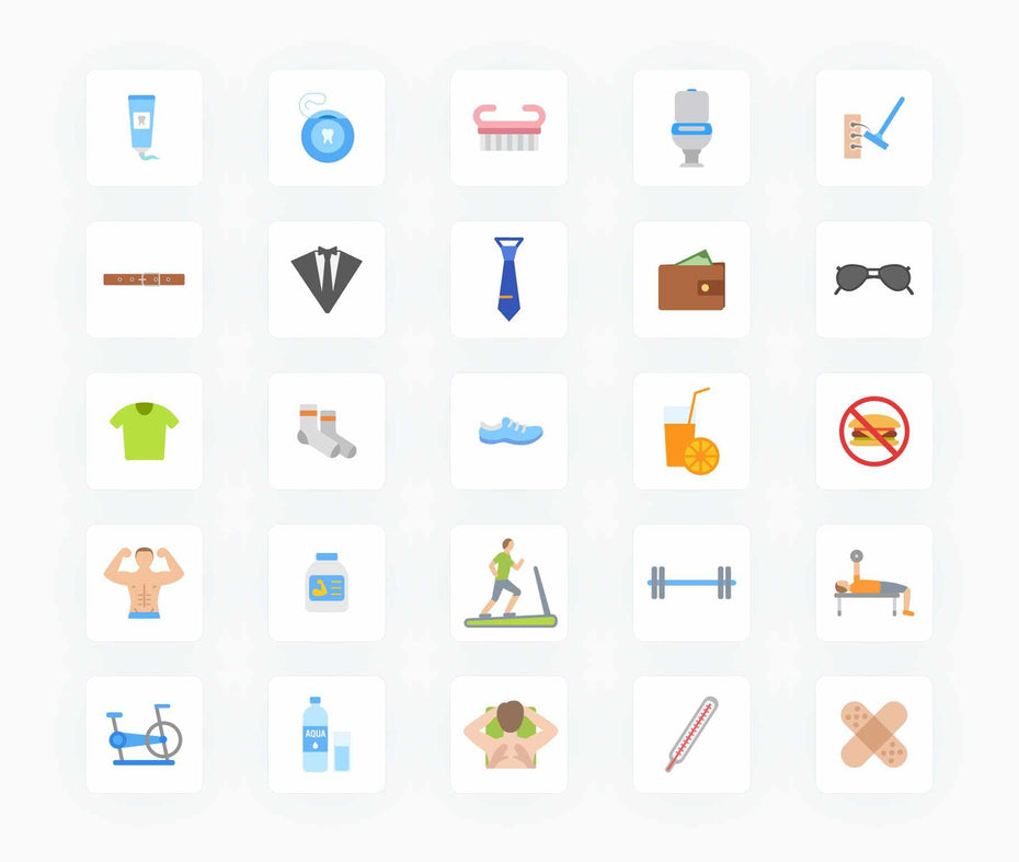 Men-Flat-Vector-Icons Icons Men Care Flat Vector Icons S12082102 powerpoint-template keynote-template google-slides-template infographic-template