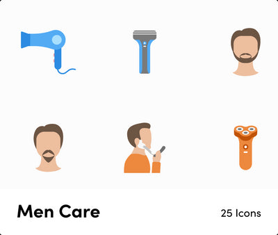 Men-Flat-Vector-Icons Icons Men Care Flat Vector Icons S12082103 powerpoint-template keynote-template google-slides-template infographic-template