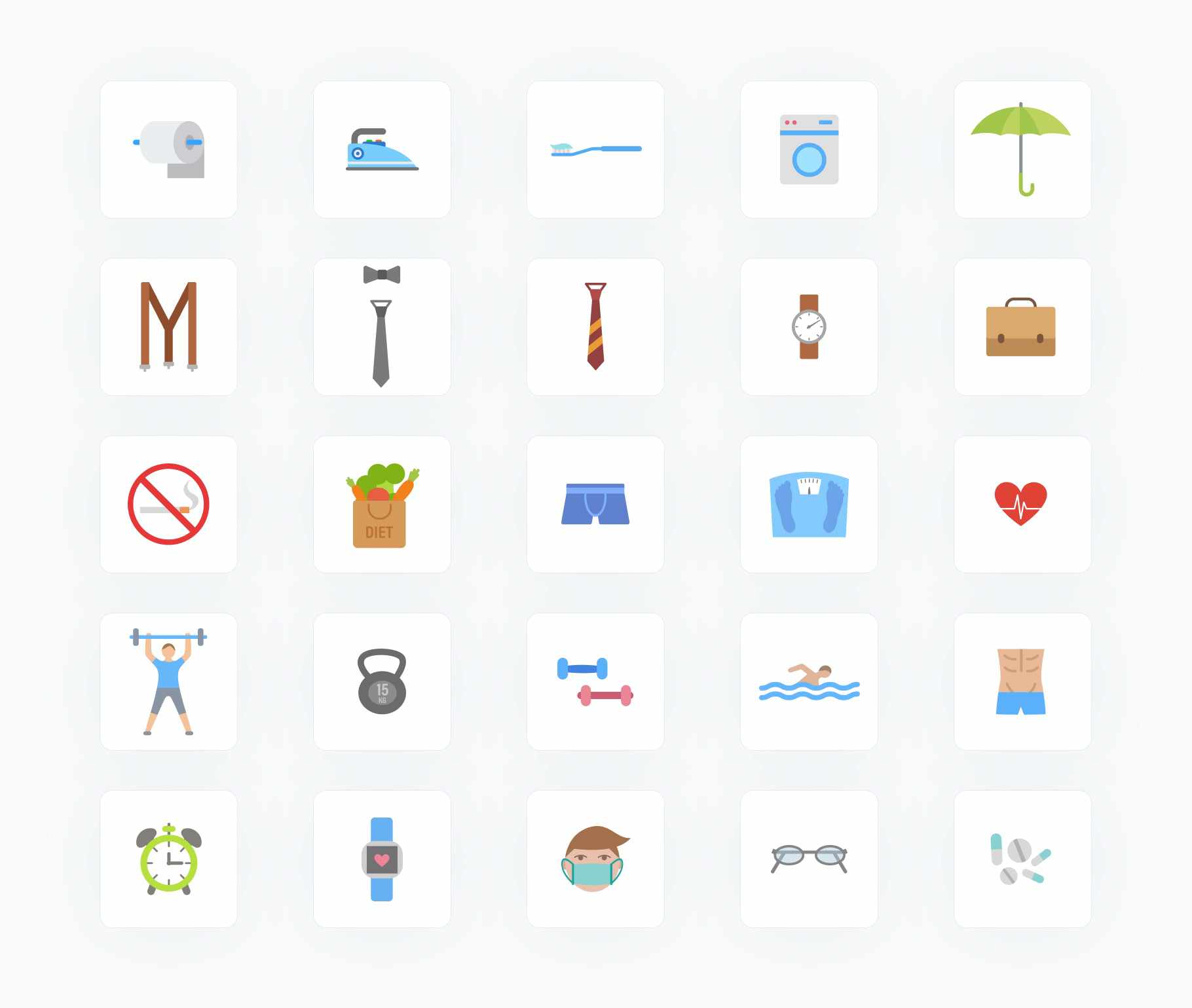 Men-Flat-Vector-Icons Icons Men Care Flat Vector Icons S12082104 powerpoint-template keynote-template google-slides-template infographic-template