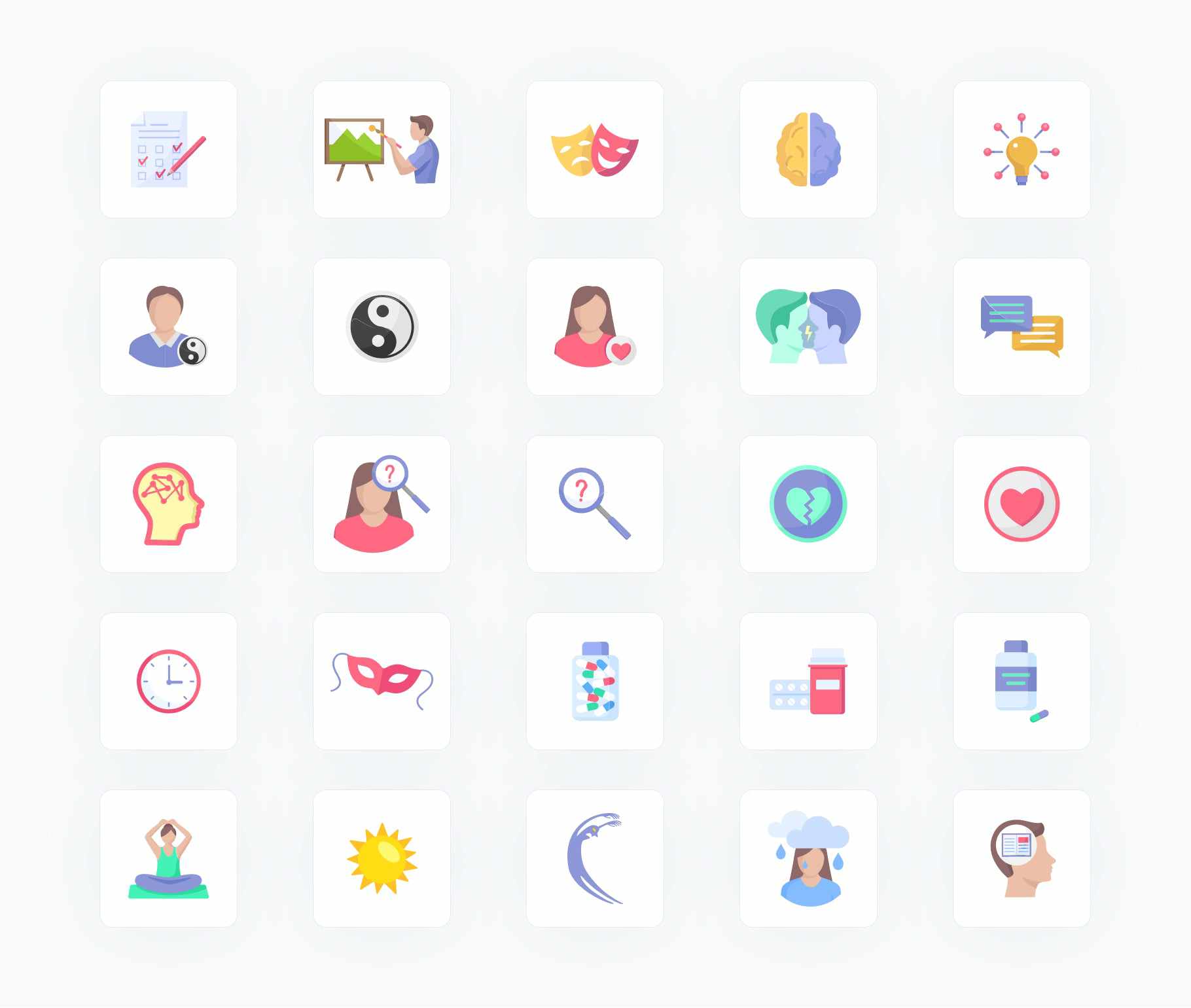 Mental Health-Flat-Vector-Icons Icons Mental Health Flat Vector Icons S12082102 powerpoint-template keynote-template google-slides-template infographic-template