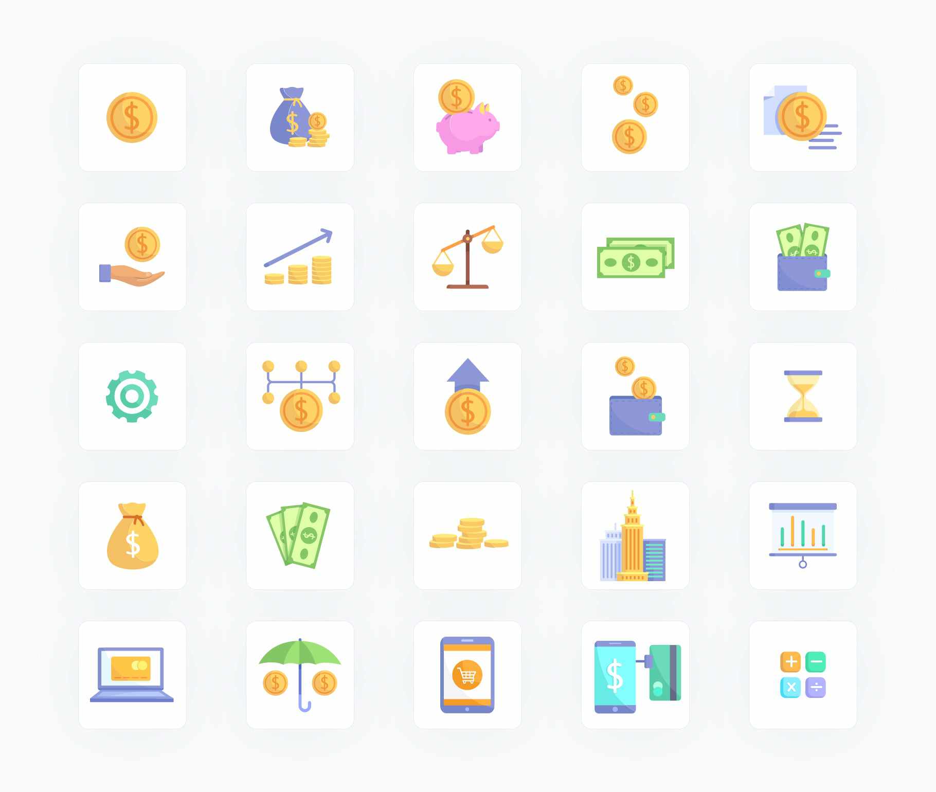 Money and Finances Flat Vector Icons S11262101-Icons-Finances-Flat-Vector-Icons-Powerpoint-Keynote-Google-Slides-Adobe-Illustrator-Infografolio