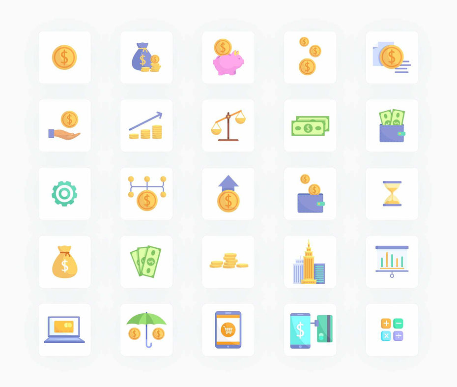 Money and Finances Flat Vector Icons S11262101-Icons-Finances-Flat-Vector-Icons-Powerpoint-Keynote-Google-Slides-Adobe-Illustrator-Infografolio