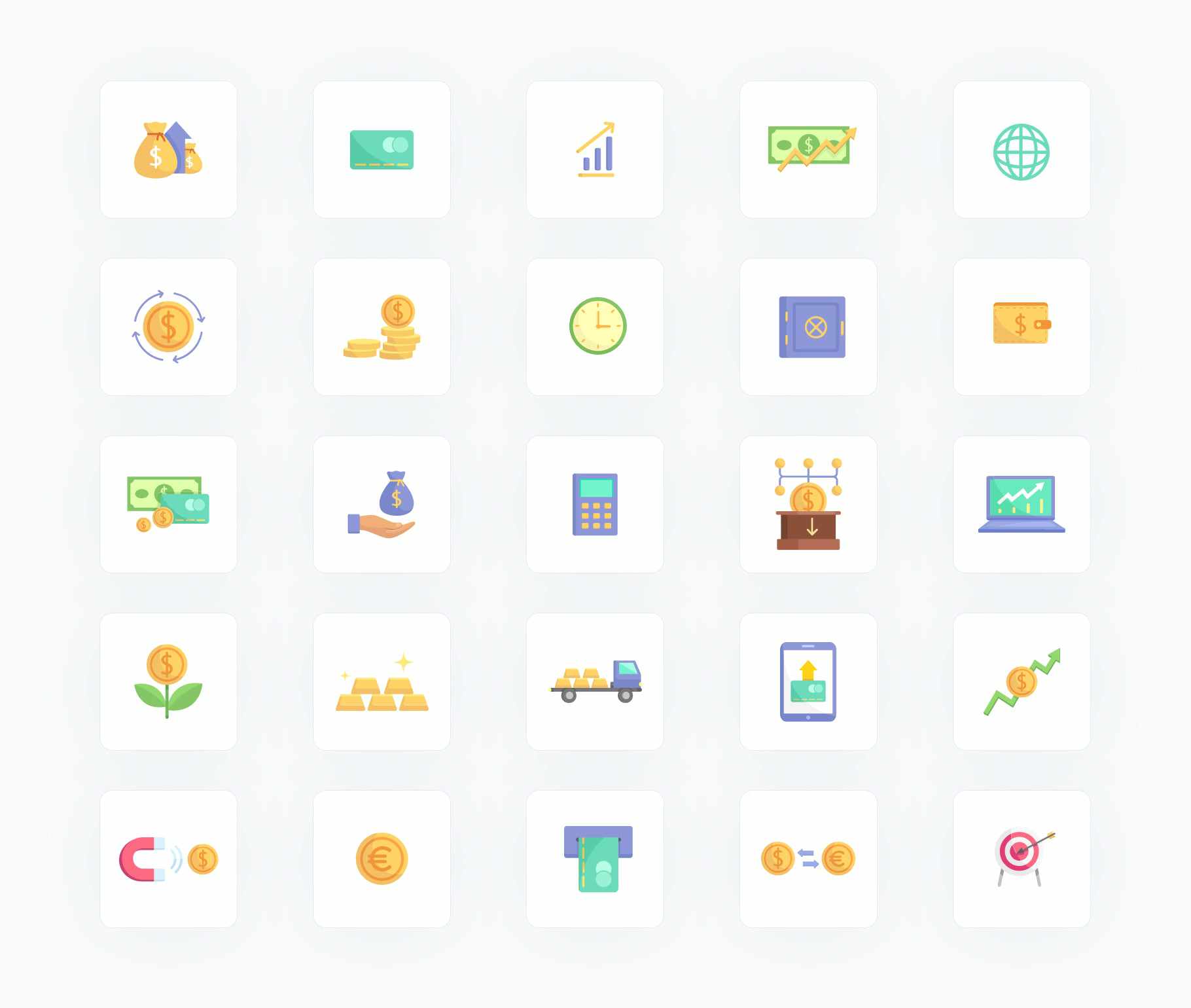 Money and Finances Flat Vector Icons S11262102-Icons-Finances-Flat-Vector-Icons-Powerpoint-Keynote-Google-Slides-Adobe-Illustrator-Infografolio