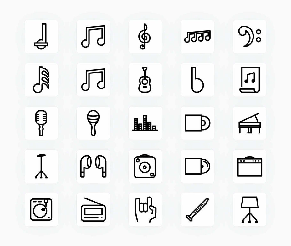 Music-Outline-Vector-Icons Icons Music Outline Vector Icons S12162102 powerpoint-template keynote-template google-slides-template infographic-template