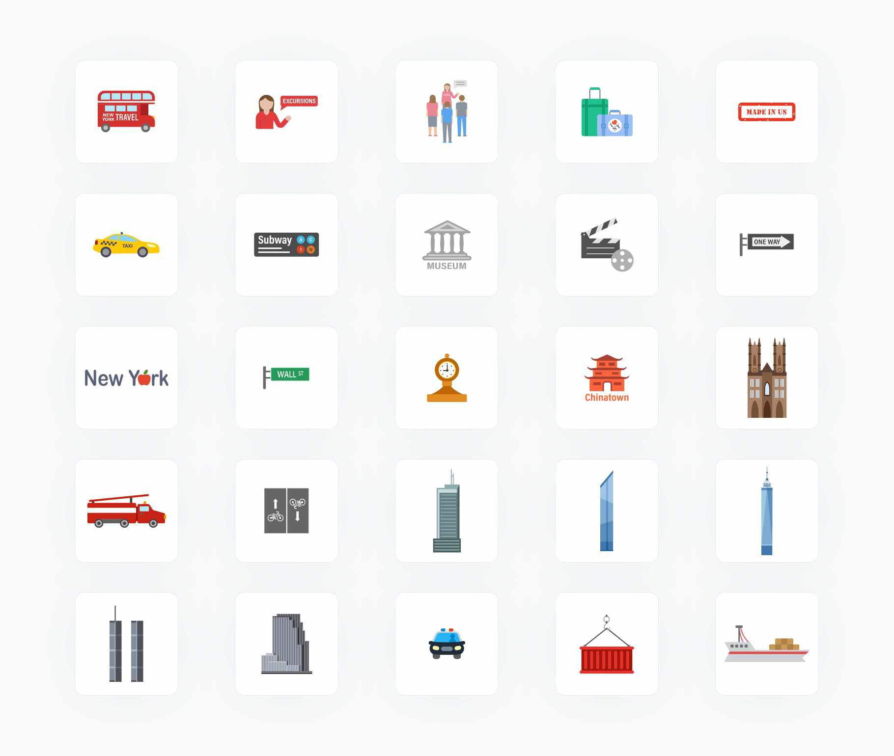 New York-Flat-Vector-Icons Icons New York Flat Vector Icons S12082102 powerpoint-template keynote-template google-slides-template infographic-template