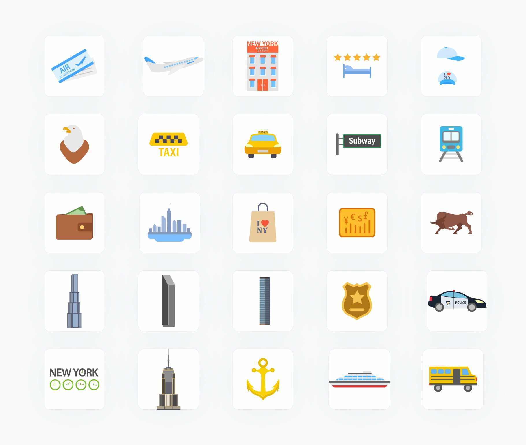 New York-Flat-Vector-Icons Icons New York Flat Vector Icons S12082104 powerpoint-template keynote-template google-slides-template infographic-template