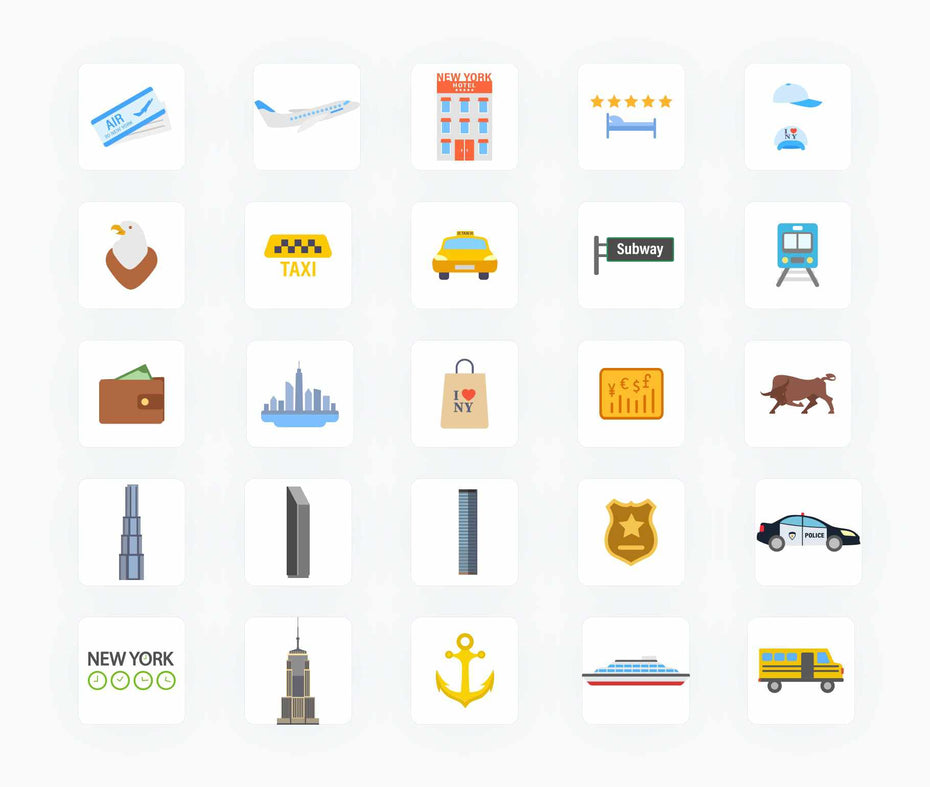 New York-Flat-Vector-Icons Icons New York Flat Vector Icons S12082104 powerpoint-template keynote-template google-slides-template infographic-template