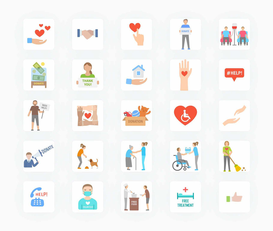 Non Profit-Flat-Vector-Icons Icons Nonprofit Flat Vector Icons S12082102 powerpoint-template keynote-template google-slides-template infographic-template