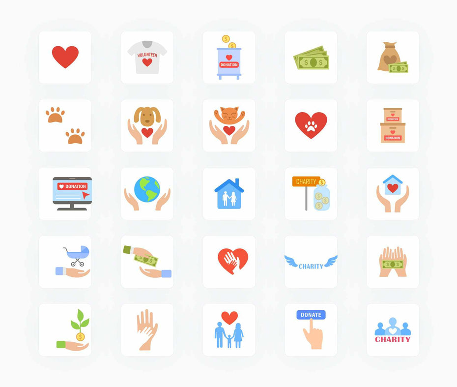 Non Profit-Flat-Vector-Icons Icons Nonprofit Flat Vector Icons S12082103 powerpoint-template keynote-template google-slides-template infographic-template
