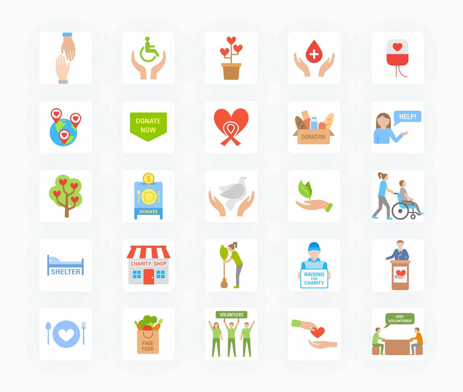 Non Profit-Flat-Vector-Icons Icons Nonprofit Flat Vector Icons S12082104 powerpoint-template keynote-template google-slides-template infographic-template